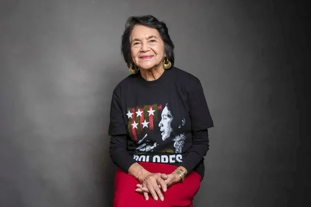 Dolores Huerta Portrait Dolores Huerta poses for a portrait to promote the film, "Dolores", at the Music Lodge during the Sundance Film Festival in Park City, Utah on Jan. 20, 2017. Photo by Taylor Jewell, AP Photo