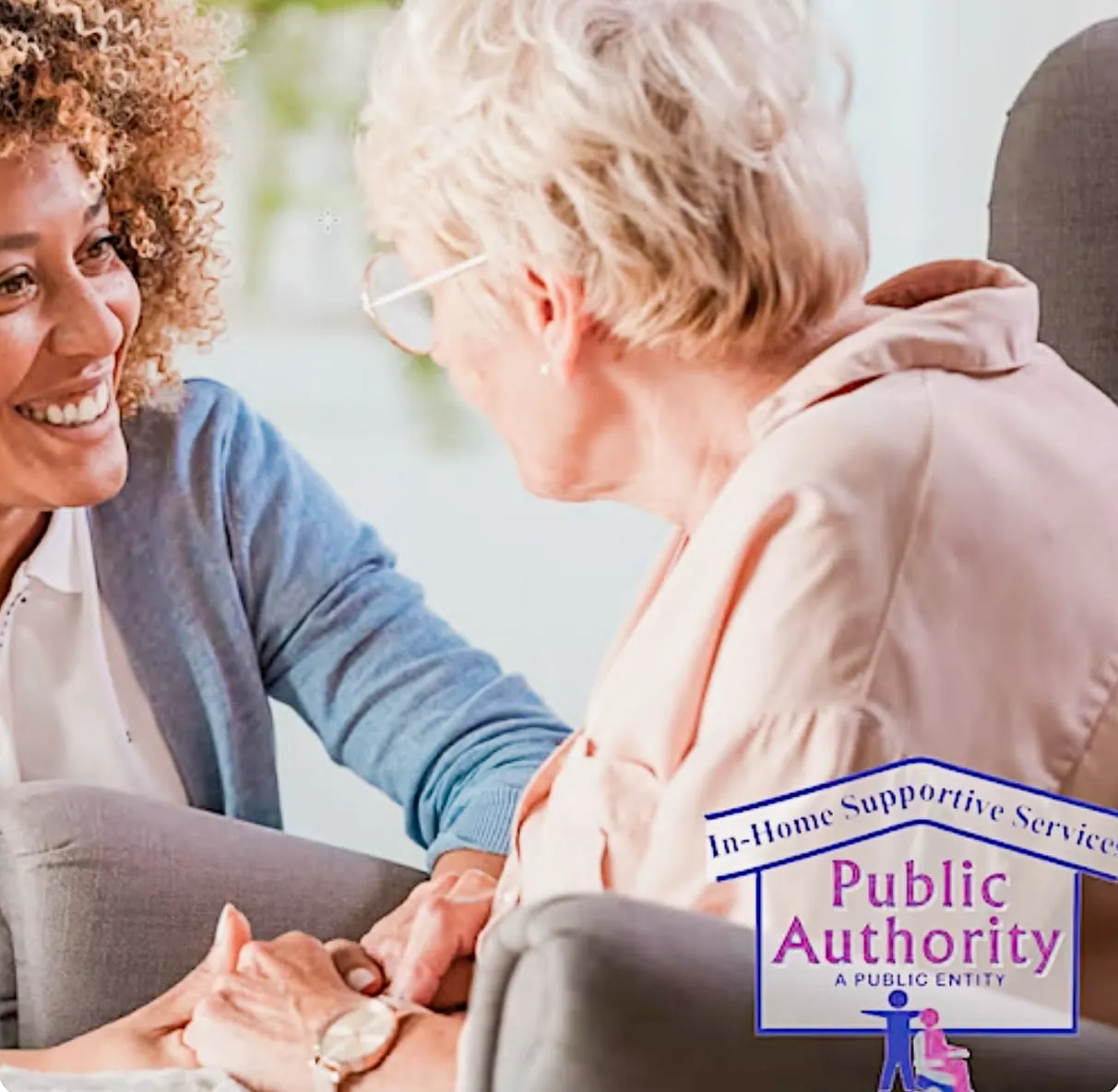 A caregiver with an elderly person