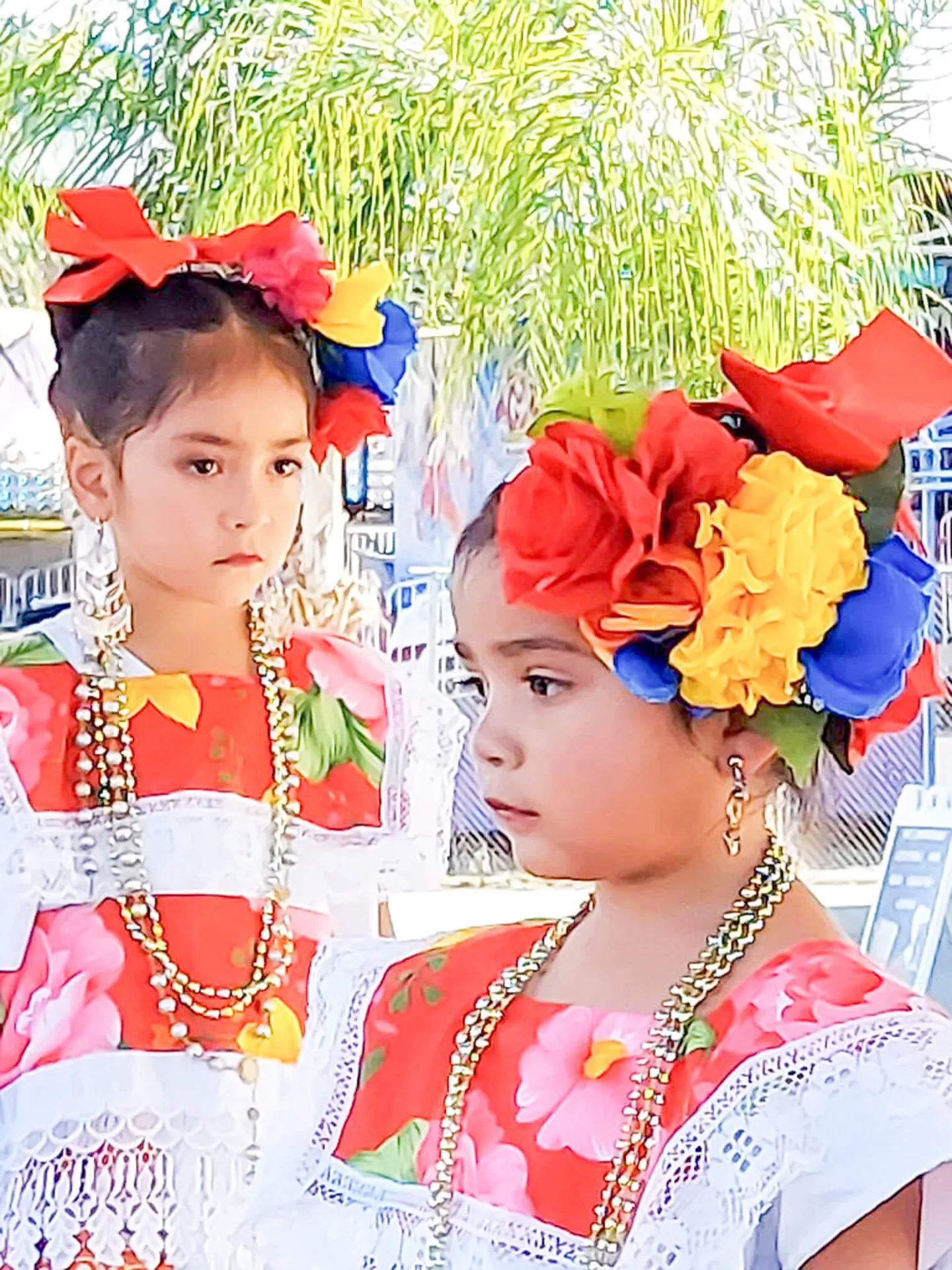 Southern California Fair. oung performers with the Ballet Folklorico group “Bailes de Mi Tierra” prepare to go on stage. Credit: Photo by Linda Thompson