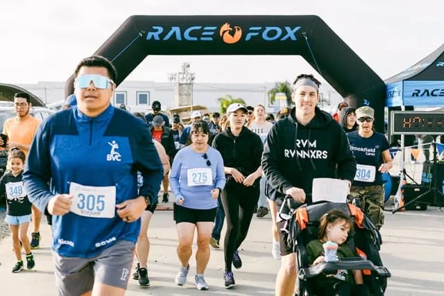 runners taking off at the start line for the 2024 Annual Family 5K timed by Race Fox Credit: Boys and Girls Club of Inland Valley