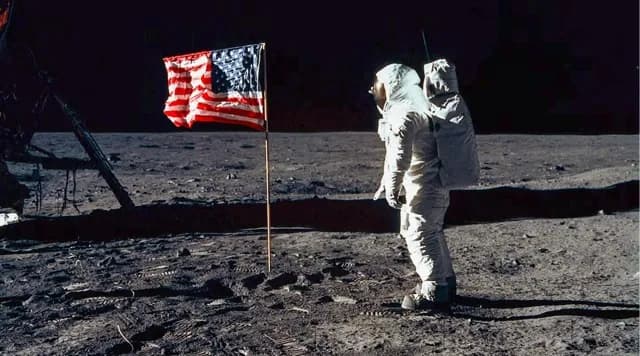 August 1. MTV launched with images of the moon landings culminating with an MTV flag being planted on the moon. The original is copyrighted, use your imagination. Credit: NASA