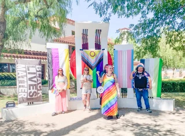 Ashley Williamson stands in front of the rest of the P.R.I.D.E. Perris Pride members before Vargas presented them with the official proclamation. Credit: Photo by Mia Rotell