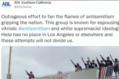 Antidefamation league tweet adressing antisemitism