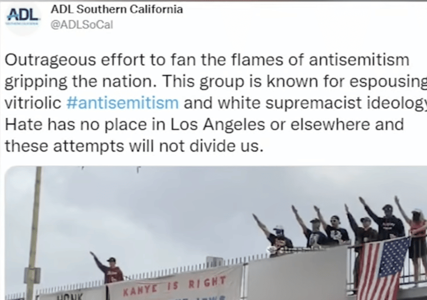 Antidefamation league tweet adressing antisemitism