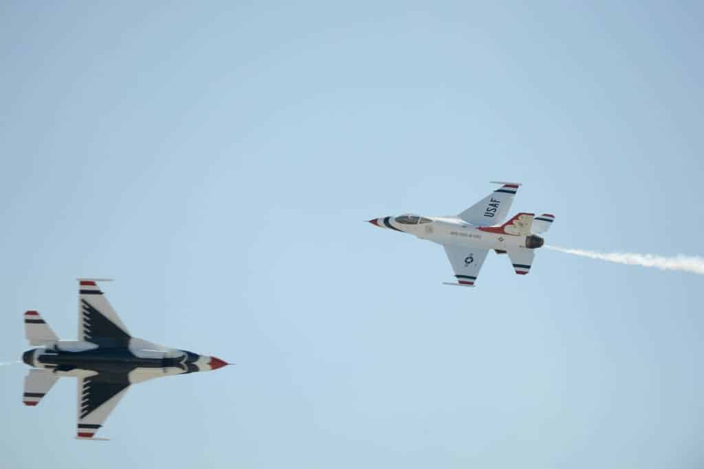 March Air Show- The Thunderbirds, the U.S. Air Force flight demonstration team, seen here in 2016, will perform at the Southern California Air Show at the March Air Reserve Base Saturday and Sunday. Photo by Jerry Soifer