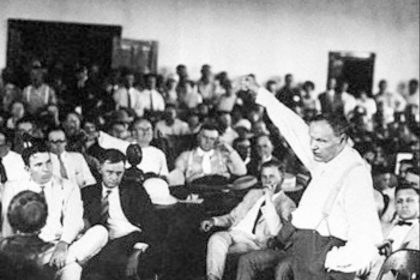 July 21 - Attorney Clarence Darrow represents the defendant, high school biology teacher John Scopes, in what became known as the Monkey Trial. Credit: Courtesy Library of Congress