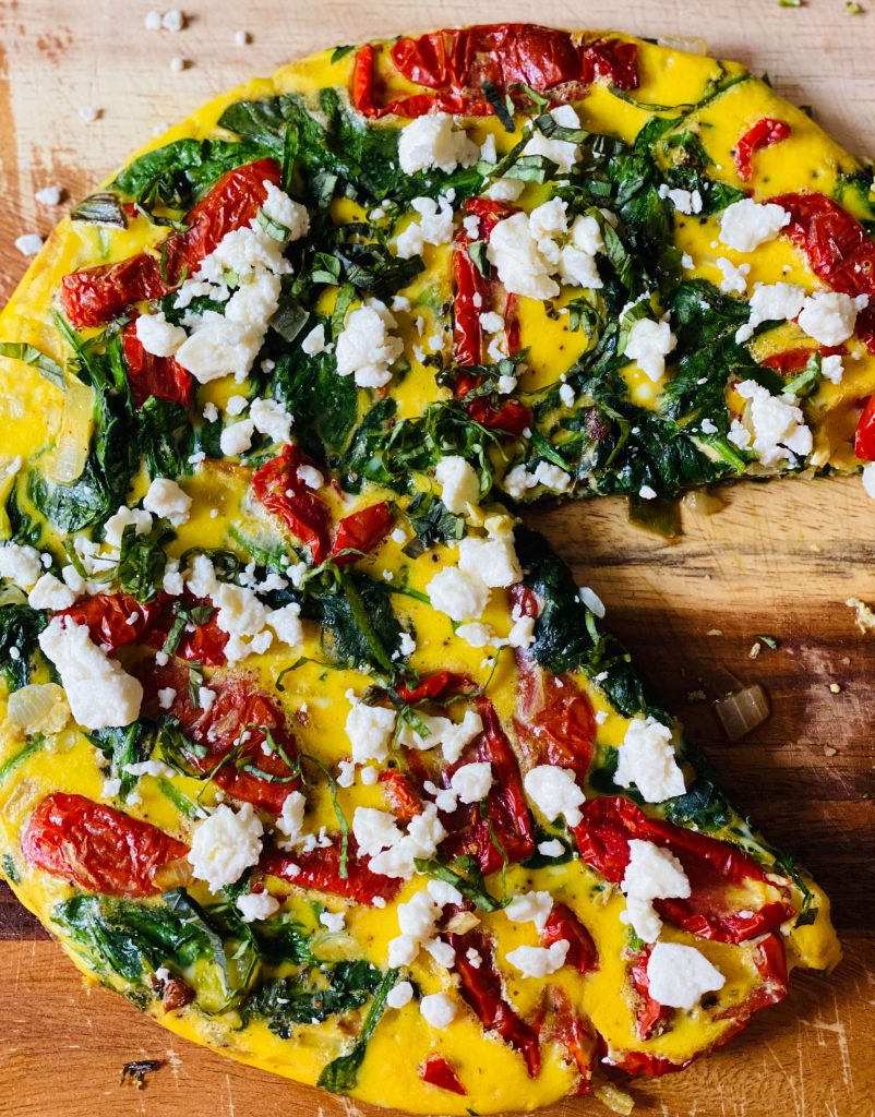 Spinach Frittata with Sun-dried tomatoes