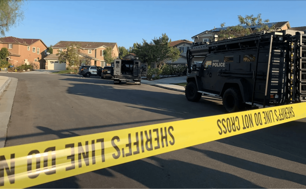 Eastvale Man. Scene of November 2020 barricade and shootout on Alpaca Court in Eastvale.
Credit: Riverside County Sheriffs
