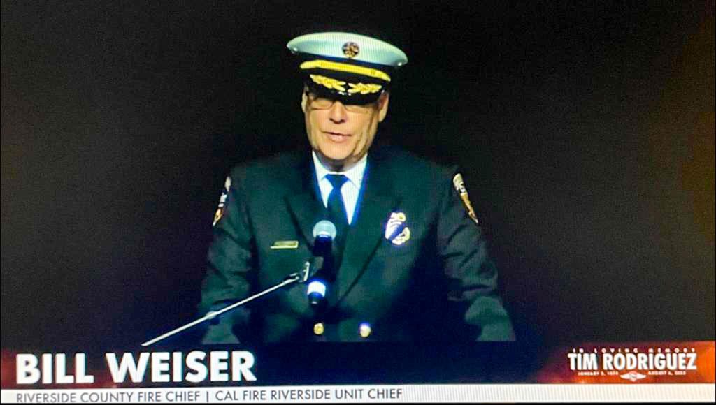 Riverside County Fire Chief Bill Weiser. Tim Rodriguez Eulogized