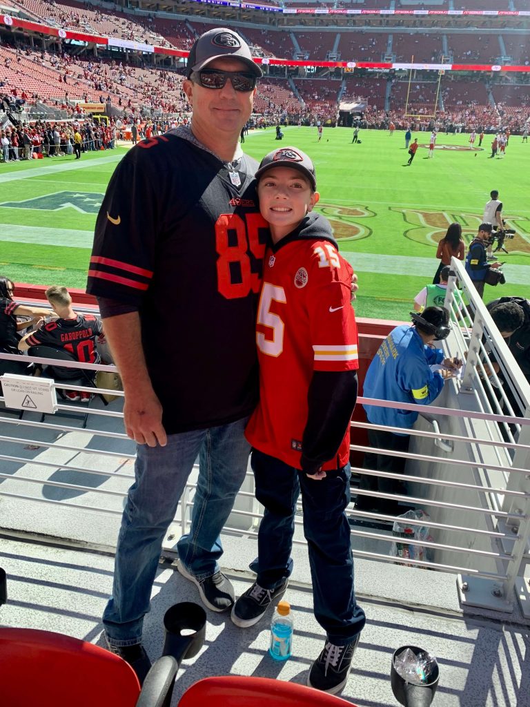 “My husband was a 49ers fan," Cheryl said, "and my son is a Chiefs fan." When the two teams met last year in at Levi’s Stadium in Santa Clara, father and son were there. "And they're both in their happy place at a football stadium, and Dereck was super happy because the Chiefs won. That piece of their life was so huge."
Credit: Bischof Family Photos
