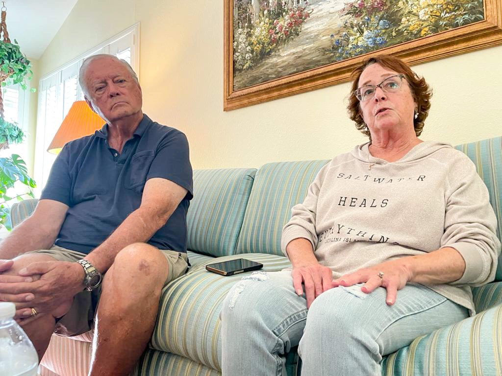 Caption: Dave Auth Recruiter and Becky Gunnoe, Executive Director, and Crisis Team Manager of The Trauma Intervention Program of Corona Inc. 
Credit: Photo by Don Ray
