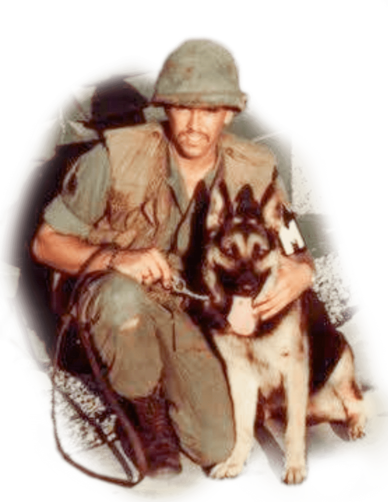 Don Ray with his K-9 partner Ralph in South Vietnam in 1969. Credit: Courtesy, Don Ray