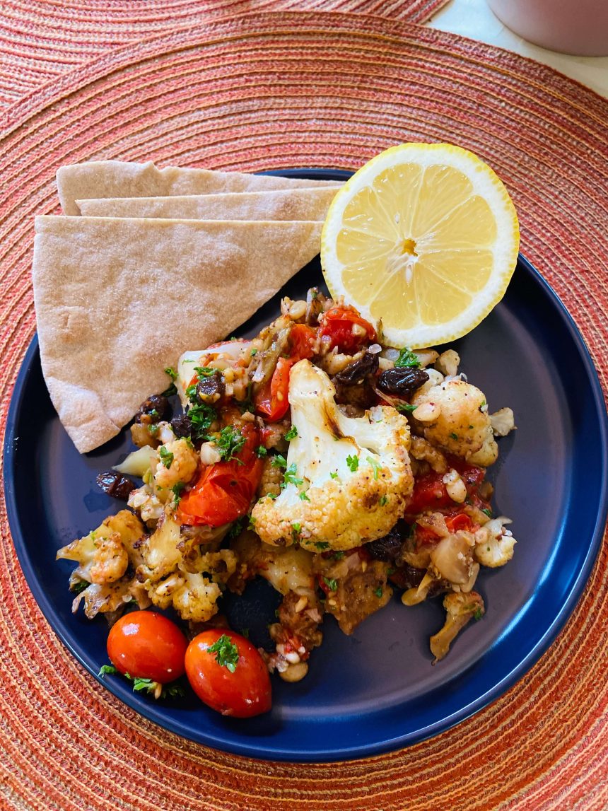 Pan-Roasted Cauliflower with Pine Nuts and Raisins