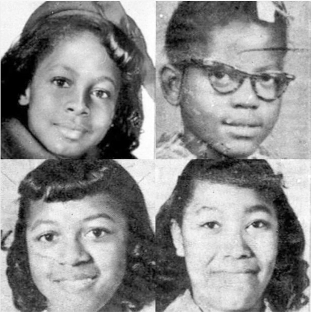 September 15. Clockwise from top left, Carole Robertson, Addie Mae Collins, Carol Denise McNair, and Cynthia Wesley.