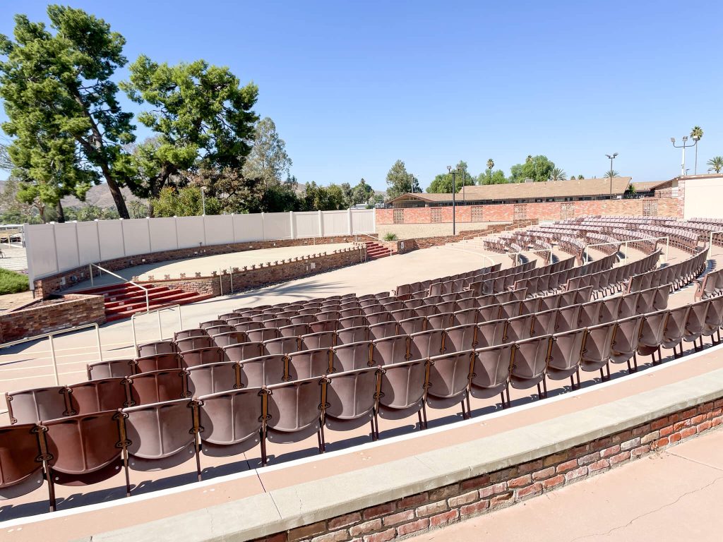 Sun City's original, outdoor amphitheater looks out over the community's golf course, and sits next to the two swimming pools. 
Credit: Photo by Don Ray
