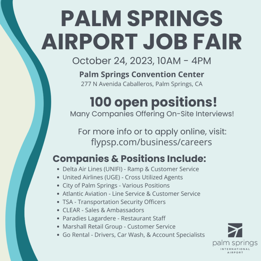 Palm Springs Airport to Hold 3rd Annual Job Fair