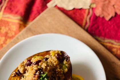Quinoa and Cranberry Stuffed Acorn Squash 