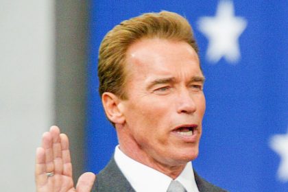 November 17. Actor Arnold Schwarzenegger being sworn in as Governor of California, on November 17, 2003.