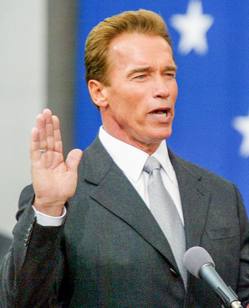 November 17. Actor Arnold Schwarzenegger being sworn in as Governor of California, on November 17, 2003.