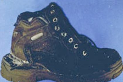 December 22. One of the explosive shoes of the 2001 "shoe bomber", Richard Reid Credit: FBI Lab