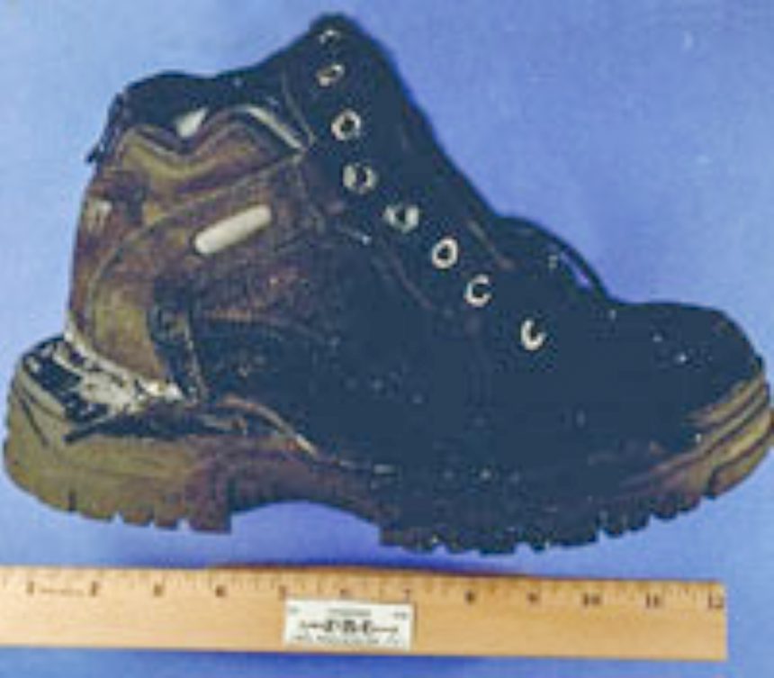December 22. One of the explosive shoes of the 2001 "shoe bomber", Richard Reid Credit: FBI Lab