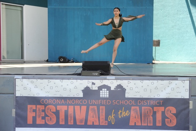 Corona Fundamental Intermediate School student Sarah Zamarripa 13, dances at the Corona-Norco Unified School District Festival of the Arts Saturday at the Circle City Center. 
