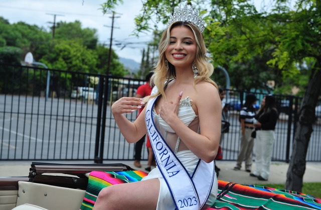 Miss California United States Samantha Maestro prepares to ride in Corona's Cinco de Mayo parade on Saturday.
Credit: Photo by Jerry Soifer
