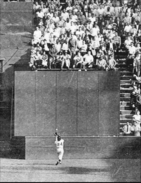 Willie Mays - In the cavernous horseshoe-shaped Polo Grounds in Manhattan, home of the Giants through 1957, the centerfield wall was a ridiculous 483 feet from home plate. Willie Mays’s athleticism was unique in his ability to cover that ground. This phenomenal over-the-shoulder catch in the deepest part of the field in the 1954 World Series, is recognized even 70 years later as, “The Catch.”