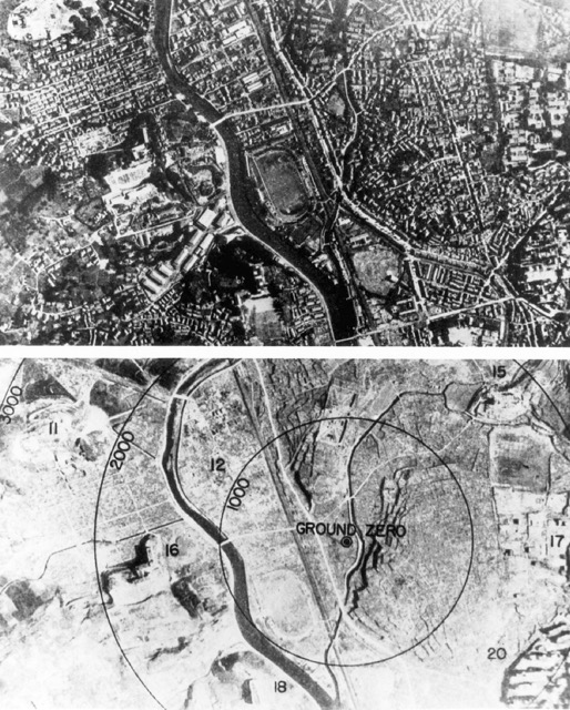 August 9. Nagasaki Before and After the Atomic Bomb