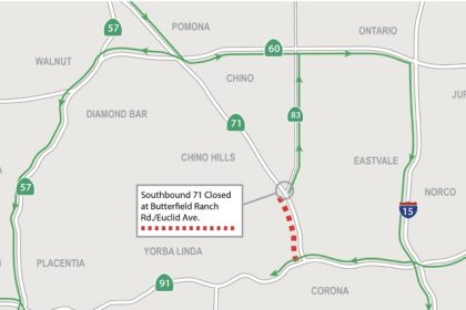 Full Closure of Southbound Corona 71 Expressway Coming. Freeway Closure. 71