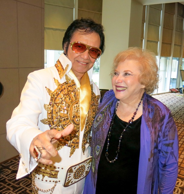 Southern California industry colleagues arranged for an Elvis impersonator for a Roast of Linda Deutsch in 2015. Her creation of an international Elvis Presley fan club newsletter at the age of 12 in her native New Jersey, led to Ms. Deutschʻs lifelong passion for journalism.