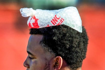 Student Athletes. A Norco High School football player takes a break from practice to cool off with ice on his head from the Inland Empire heat in Norco on Aug. 2, 2021. Credit:Photo by Terry Pierson, MediaNews Group/The Press-Enterprise via Getty Images