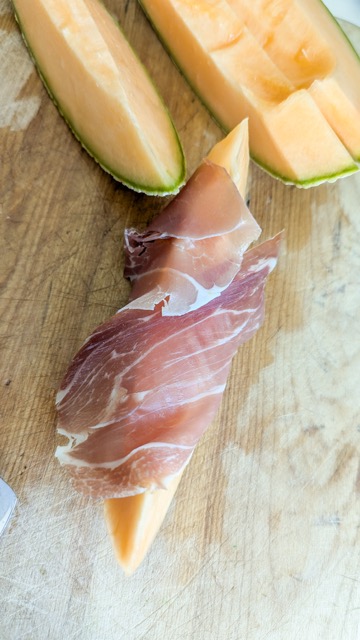 Prosciutto Wrapped Cantaloupe