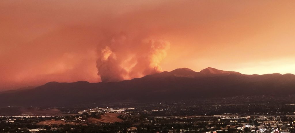 Cooler Temps Assist Airport Fire Fight in Riverside, Orange Counties. Cooler Temps Assist Airport Fire Fight in Riverside, Orange Counties. The Airport Fire burns in the Cleveland National Forest above Corona late Monday afternoon. Photo by Gary Evans