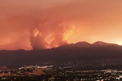 Cooler Temps Assist Airport Fire Fight in Riverside, Orange Counties. Cooler Temps Assist Airport Fire Fight in Riverside, Orange Counties. The Airport Fire burns in the Cleveland National Forest above Corona late Monday afternoon. Photo by Gary Evans