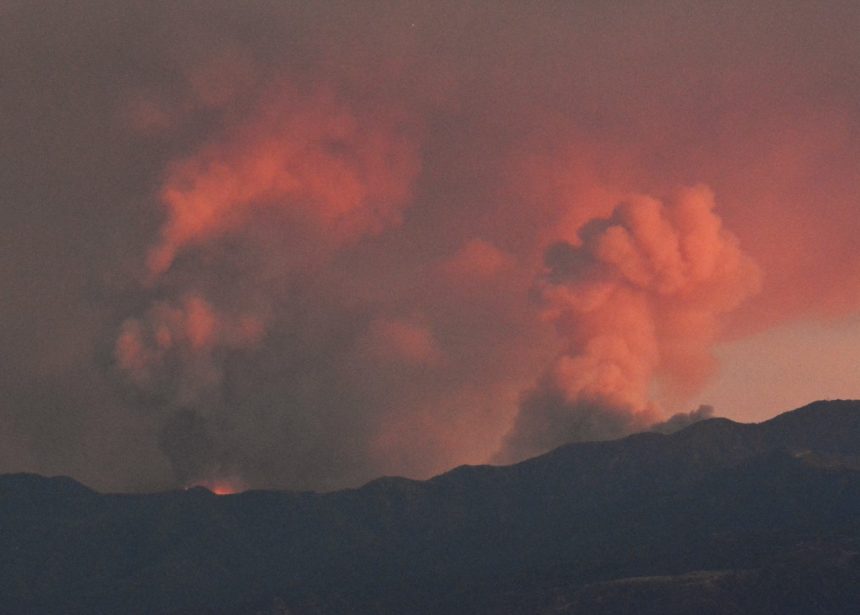 Cooler Temps Assist Airport Fire Fight in Riverside, Orange Counties. AirportFire. The Airport Fire burns in the Cleveland National Forest above Corona late Monday afternoon. Photo by Gary Evans