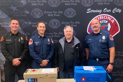 Blood Treatment. Blood Transfusions 4 (Can give you a 2nd photo if needed for the jump) Caption: Photo 4: (Left to Right) Deputy Chief Brandon Willson, Fire Captain Chris Douglas, Joe LifeStream employee, and Fire Captain Steve Wells.