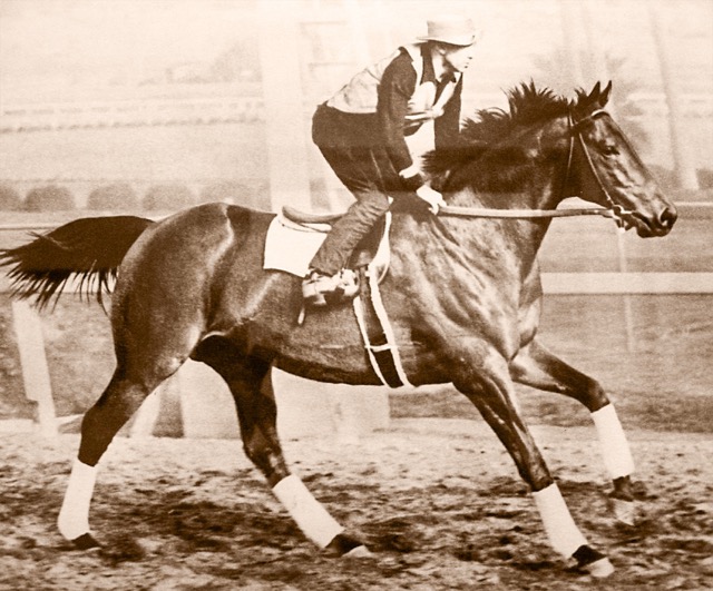 November 1. Photo: Seabiscuit Caption: Seabiscuit training with Hall of Fame jockey George Woolf Credit: Seabiscuit Heritage Foundation via Wikimedia Commons