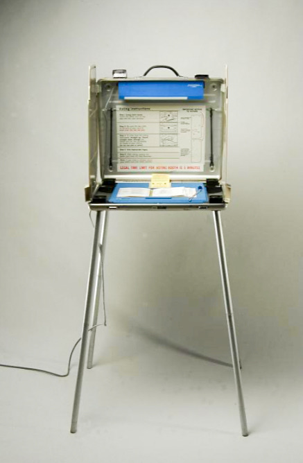 November 8. The Votomatic voting machine produces the infamous “hanging chads”, a central focus of the Florida recount vote. Credit: Smithsonian Institution