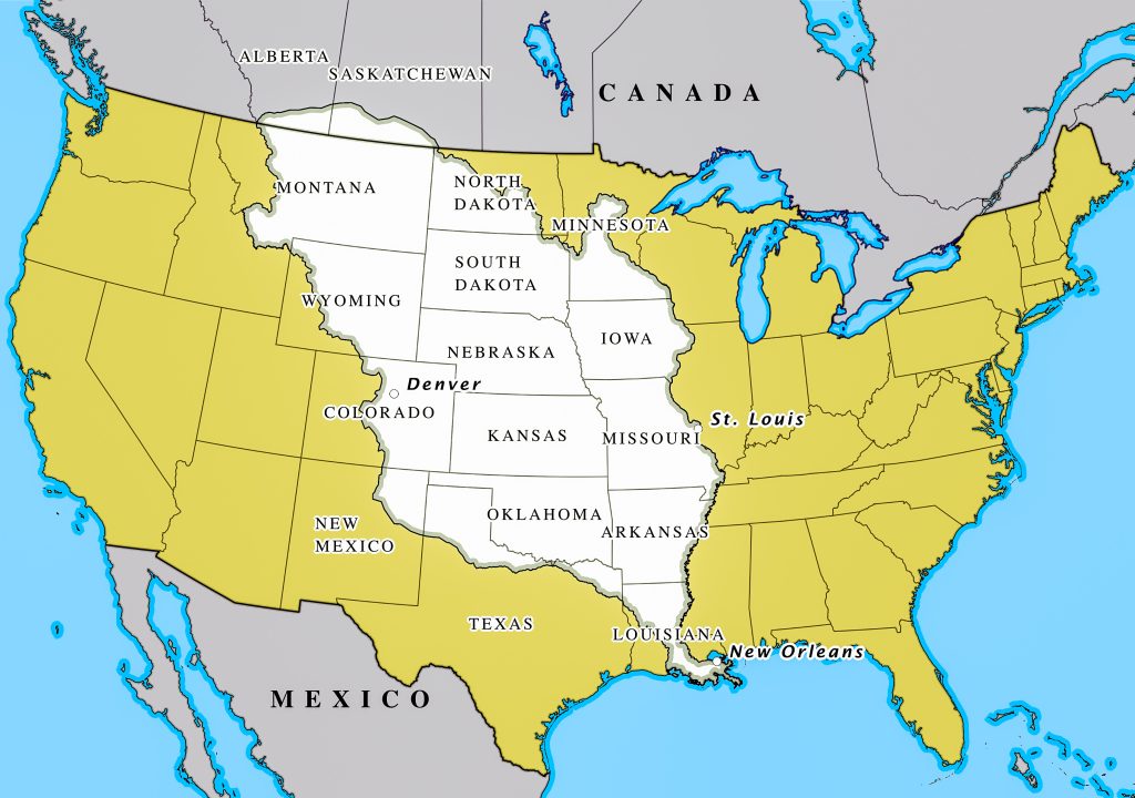 December 20. Stretching from the Gulf Coast to beyond the Canadian border, the purchased land mass nearly doubled the size of the United States.