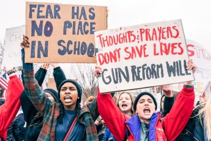 February 14. Teens For Guns Reform, formed in the wake of the school shooting at Marjory Stoneman Douglas High School in Parkland, Florida, organized the student led protest against gun violence outside the White House in Washington, D.C., February 18, 2018 Credit: Lorie Shaull