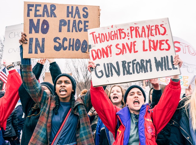 February 14. Teens For Guns Reform, formed in the wake of the school shooting at Marjory Stoneman Douglas High School in Parkland, Florida, organized the student led protest against gun violence outside the White House in Washington, D.C., February 18, 2018 Credit: Lorie Shaull