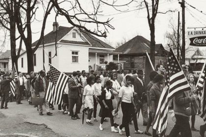 March 21. Civil Rights Marchers walking from Selma to Montgomery Alabama, 1965 Credit: Peter Pettus Library of Congress