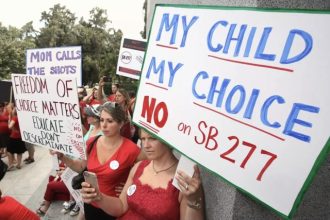 Vaccine Requirements. Karman Willmer, left, and Shelby Messenger protest against SB 277, a measure requiring California schoolchildren to get vaccinated, at a Capitol rally on June 9 in Sacramento. (Rich Pedroncelli / Associated Press)