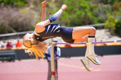 Trans Athletes. Transgender athlete AB Hernandez competes in the girls high jump during the CIF Southern Section Masters Meet in Moorpark, Calif. Finishing fourth in high jump, she did not qualify for the CIF State Meet in that event.  Credit: Kirby Lee, AP