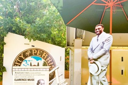 Clarence Muse’ mementos through the years were on display at this years art festival, from college graduation through his entertainment career and personal photos, all set against a life size cutout on stage.