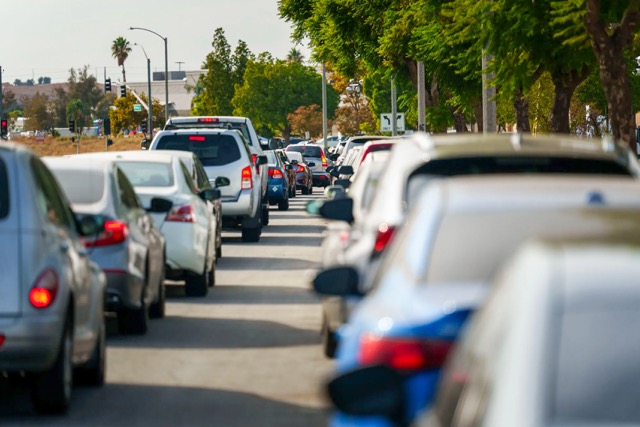 License Plate Data. A line of cars outside the County of Riverside Registrar of Voters office in Riverside on Nov. 5, 2024. 

Credit: Photo by Jules Hotz for CalMatters