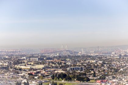 Gas Furnaces. Smog lingers over the city overlooking the Ports of Long Beach and Los Angeles as seen from Signal Hill, Calif., on Monday, March 10, 2025.  Credit: AP Photo/Etienne Laurent