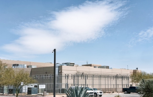 The Adelanto Detention Center in Adelanto, northeast of Los Angeles, on April 20, 2019.  Credit: Photo by Richard Vogel, AP Photo