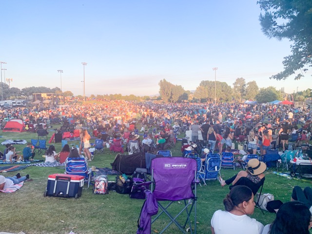Attendees filled every inch of the Sports Park with blankets and chairs for a view of the bands — and take in the fireworks at the end of the night. Photo by Mia Rotell